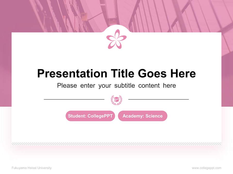 Fukuyama Heisei University National Scholarship Defense PPT Template4:3 ratio PPT effect preview image4