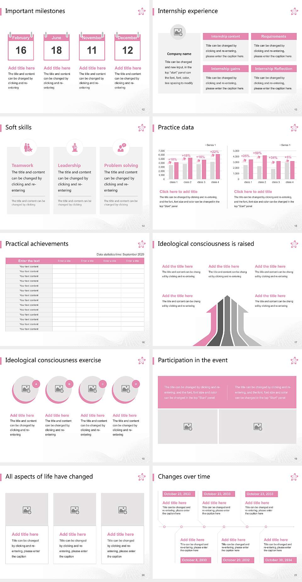 Fukuyama Heisei University National Scholarship Defense PPT Template4:3 ratio PPT effect preview image3