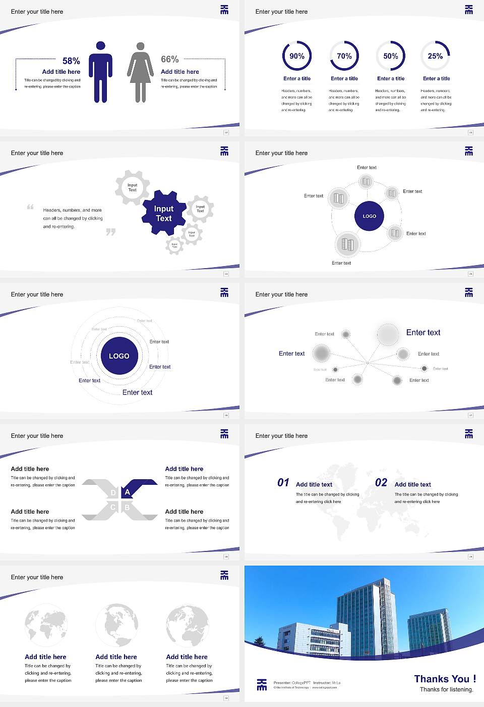Chiba Institute of Technology Course/Courseware Creation PPT Template16:9 ratio PPT effect preview image4