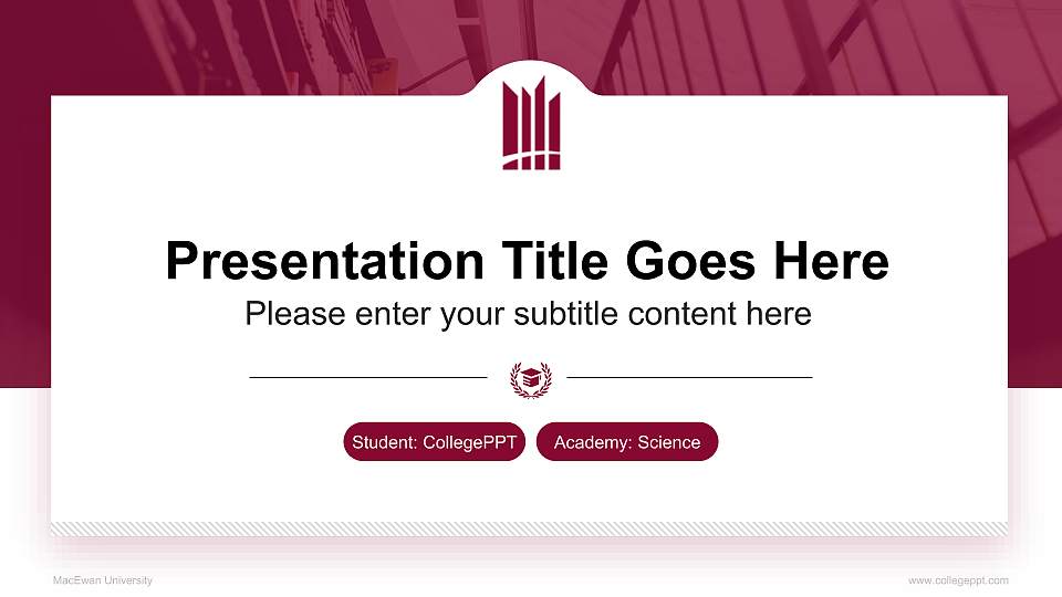 MacEwan University National Scholarship Defense PPT Template16:9 ratio PPT effect preview image