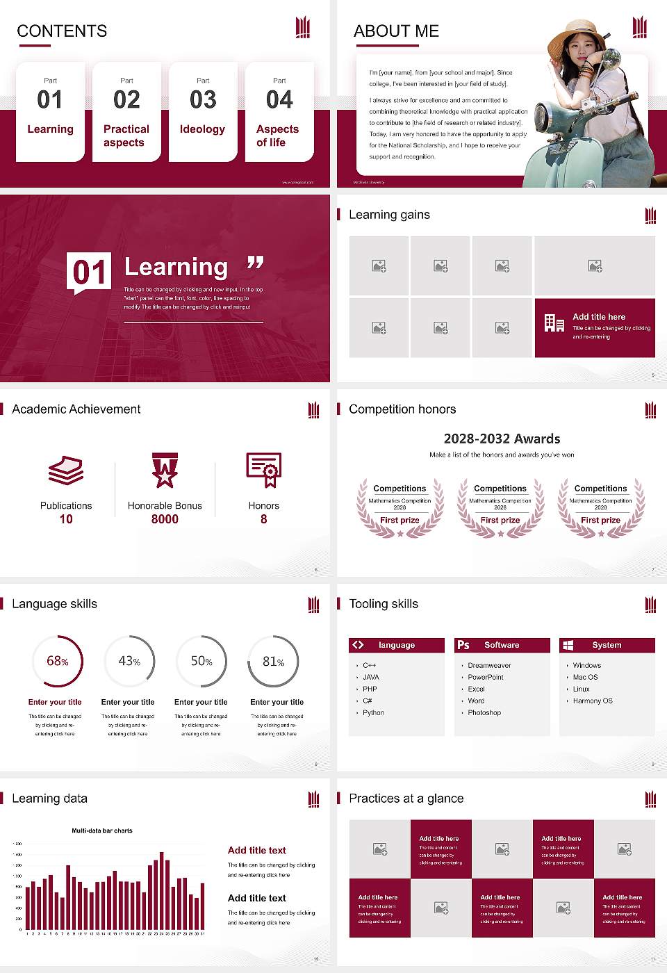 MacEwan University National Scholarship Defense PPT Template16:9 ratio PPT effect preview image2