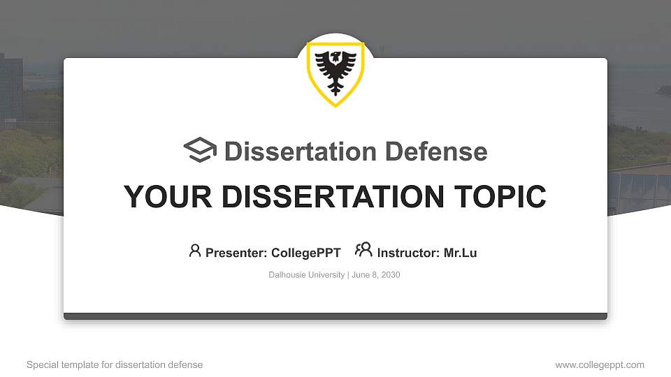 Dalhousie University Graduation Thesis Defense PPT Template16:9 ratio PPT effect preview image