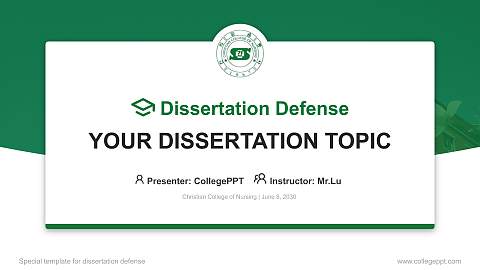 Christian College of Nursing Graduation Thesis Defense PPT Template