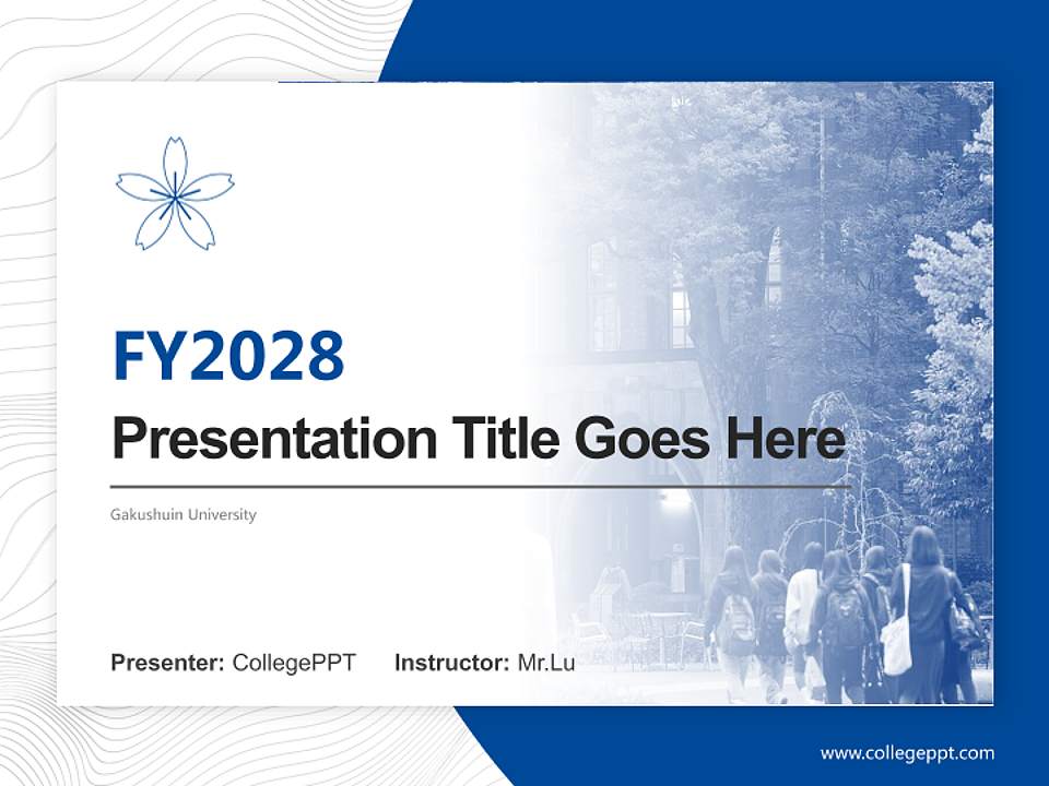Gakushuin University Academic Presentation/Research Findings Report PPT Template4:3 ratio PPT effect preview image5
