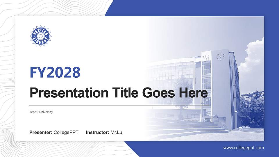 Beppu University Academic Presentation/Research Findings Report PPT Template16:9 ratio PPT effect preview image