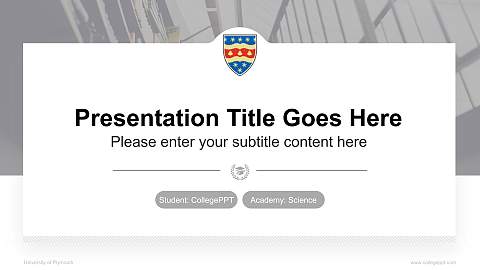 University of Plymouth National Scholarship Defense PPT Template