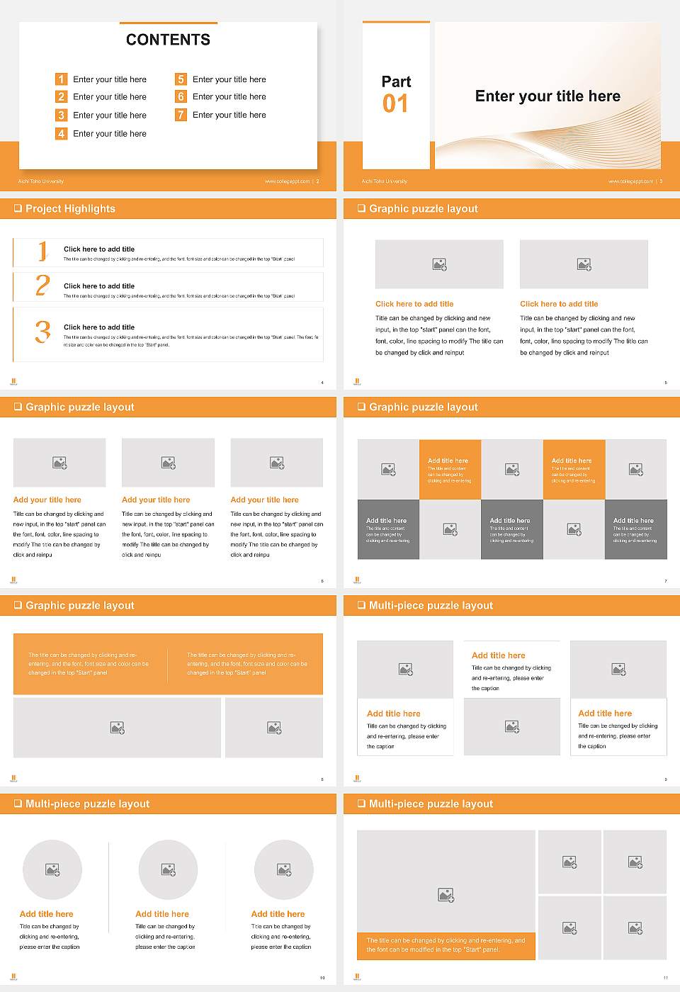 Aichi Toho University General Purpose PPT Template16:9 ratio PPT effect preview image2