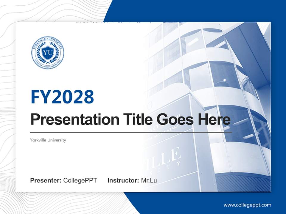 Yorkville University Academic Presentation/Research Findings Report PPT Template4:3 ratio PPT effect preview image5
