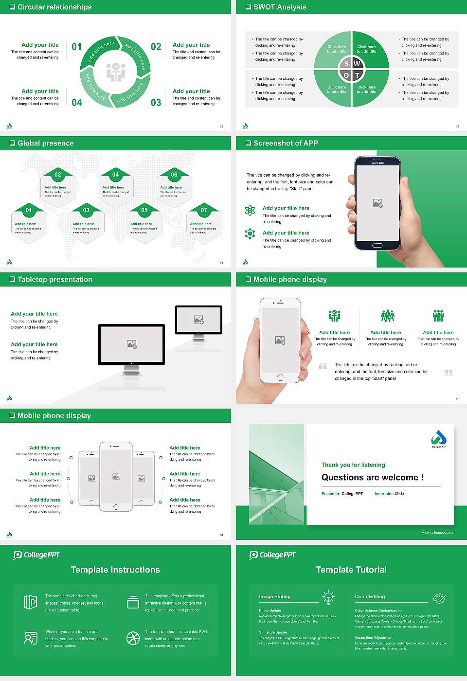 Aichi Gakusen University General Purpose PPT Template16:9 ratio PPT effect preview image5