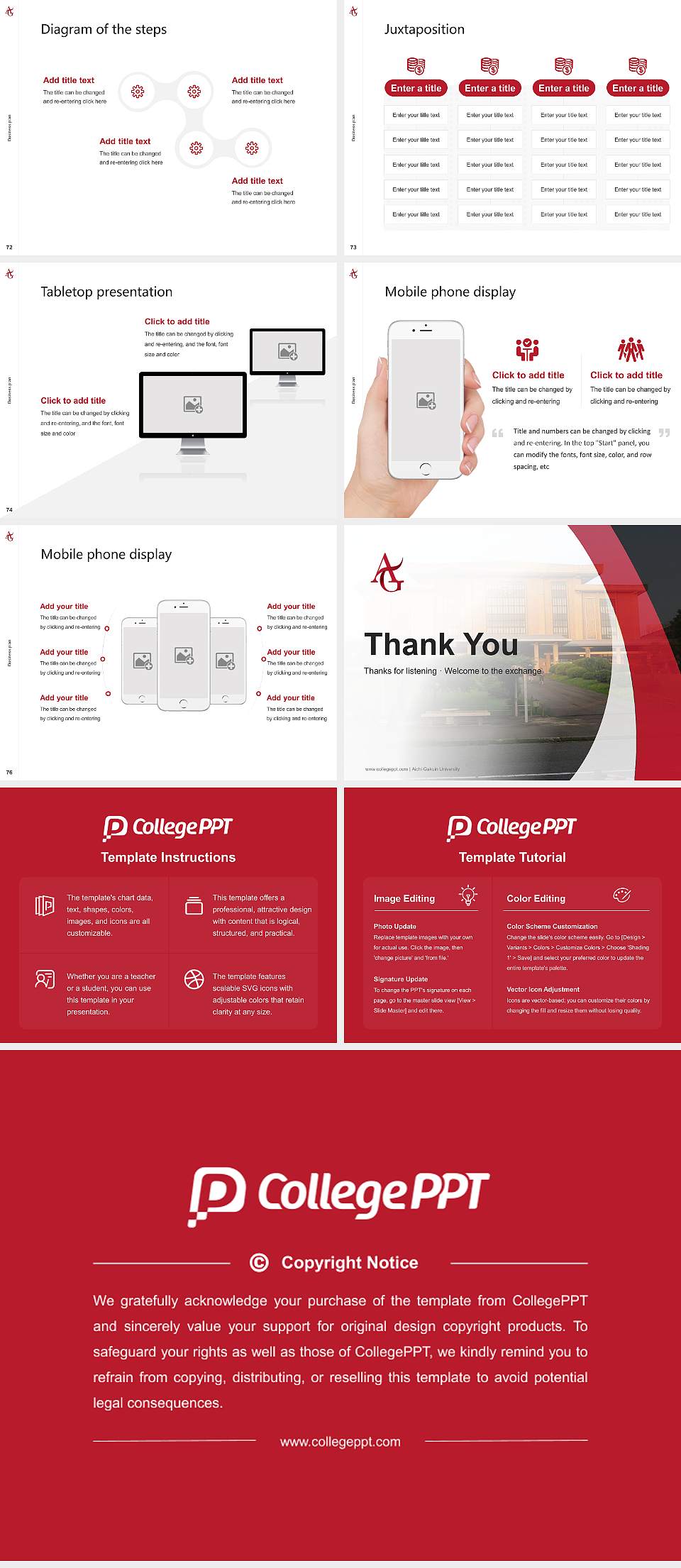 Aichi Gakuin University Competition/Entrepreneurship Contest PPT Template4:3 ratio PPT effect preview image9