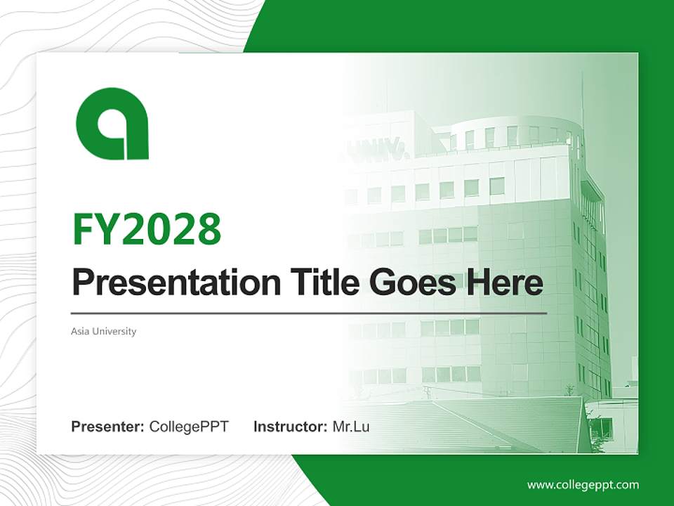 Asia University Academic Presentation/Research Findings Report PPT Template4:3 ratio PPT effect preview image5