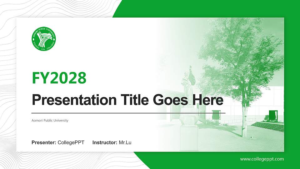 Aomori Public University Academic Presentation/Research Findings Report PPT Template16:9 ratio PPT effect preview image