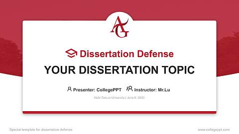 Aichi Gakuin University Graduation Thesis Defense PPT Template