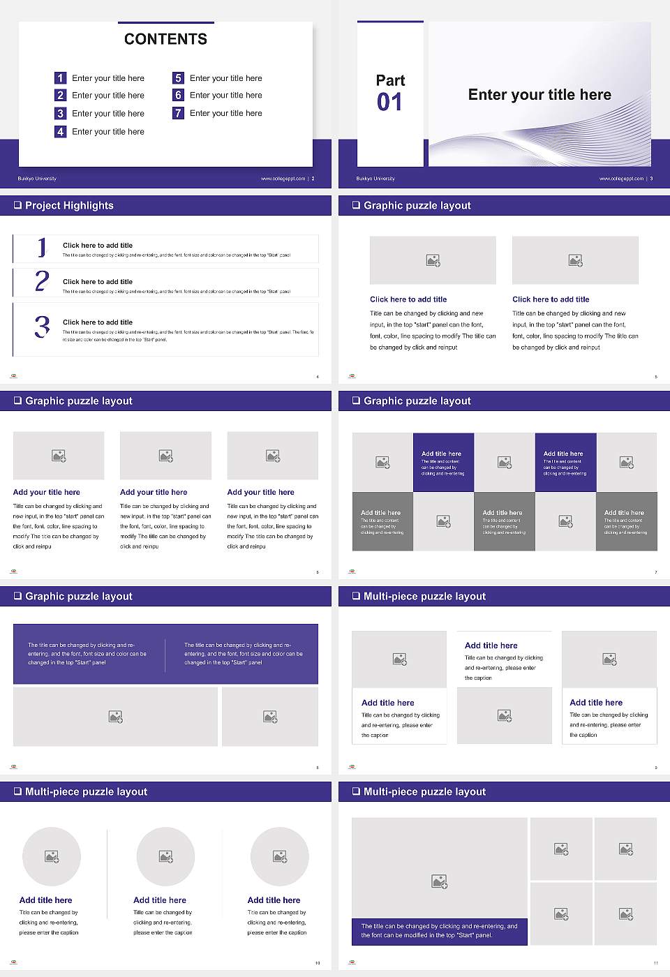 Bukkyo University General Purpose PPT Template16:9 ratio PPT effect preview image2