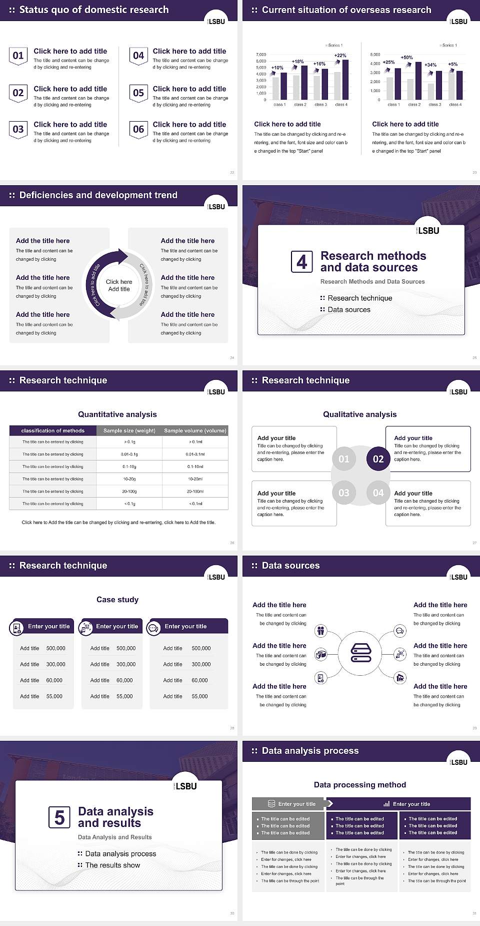 London South Bank University Graduation Thesis Defense PPT Template4:3 ratio PPT effect preview image4
