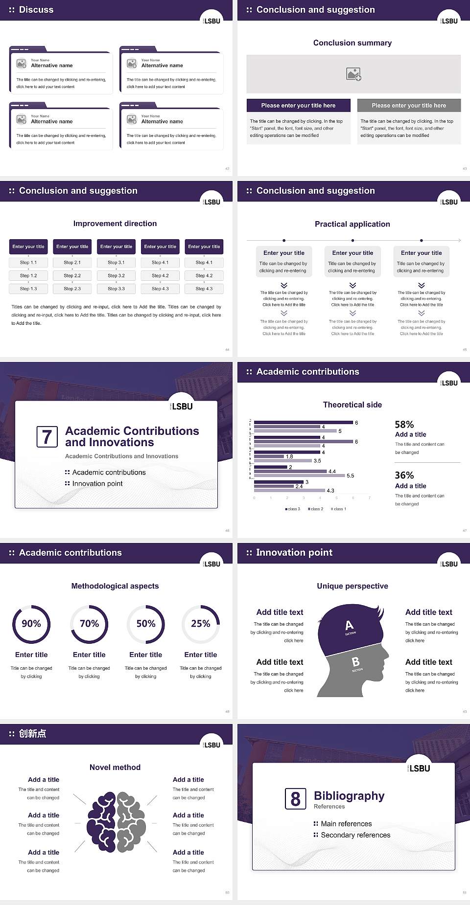 London South Bank University Graduation Thesis Defense PPT Template4:3 ratio PPT effect preview image6