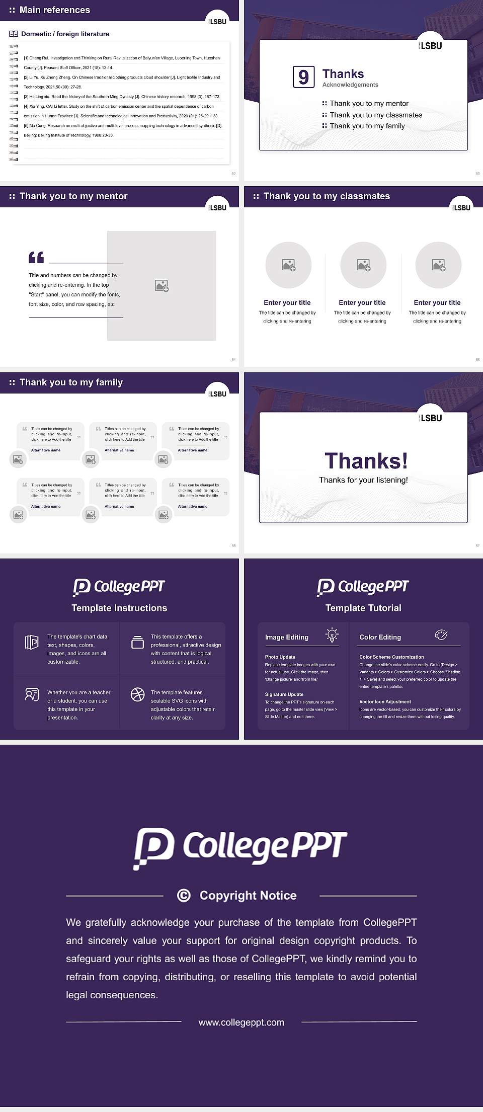 London South Bank University Graduation Thesis Defense PPT Template4:3 ratio PPT effect preview image7