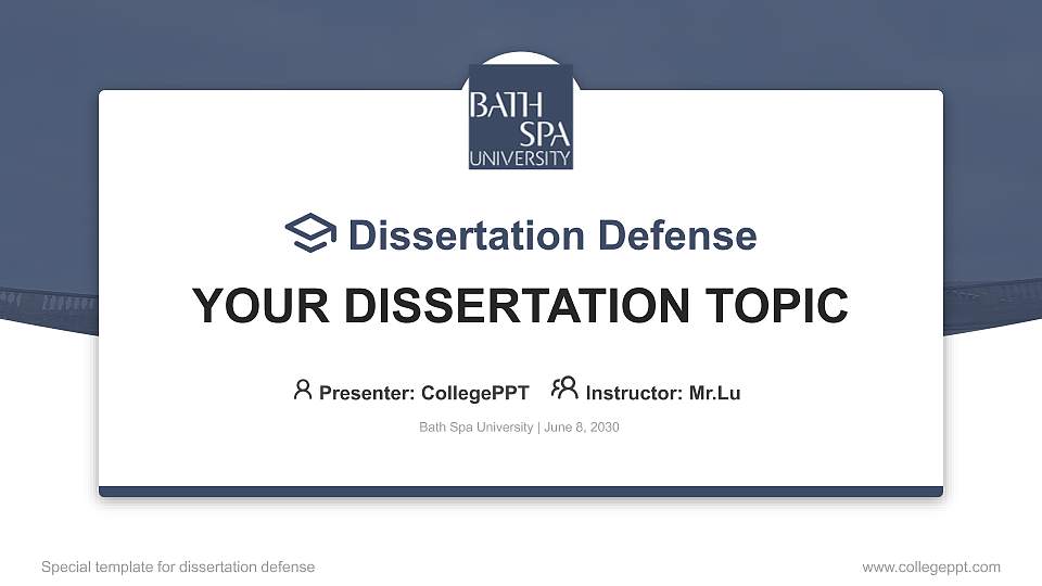 Bath Spa University Graduation Thesis Defense PPT Template16:9 ratio PPT effect preview image
