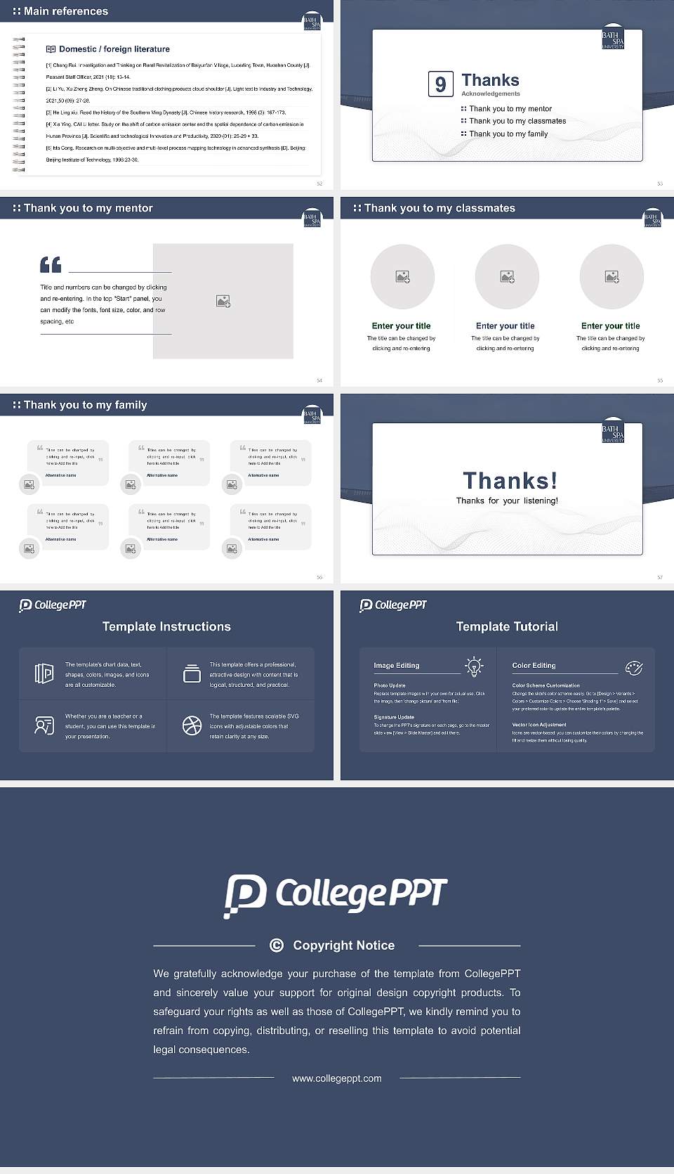 Bath Spa University Graduation Thesis Defense PPT Template16:9 ratio PPT effect preview image7