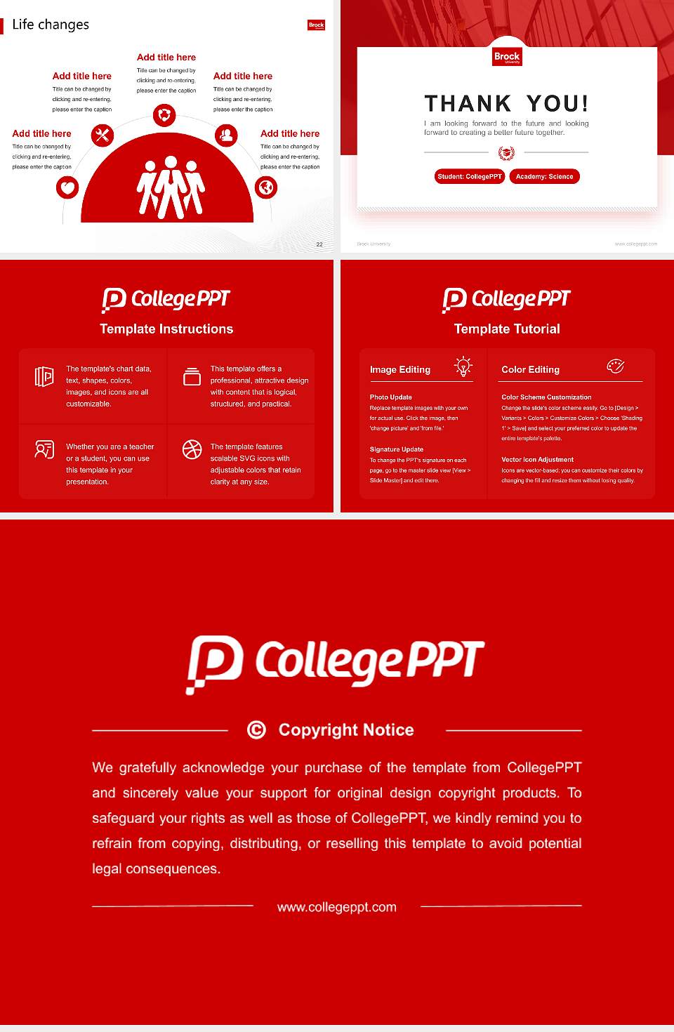 Brock University National Scholarship Defense PPT Template4:3 ratio PPT effect preview image4