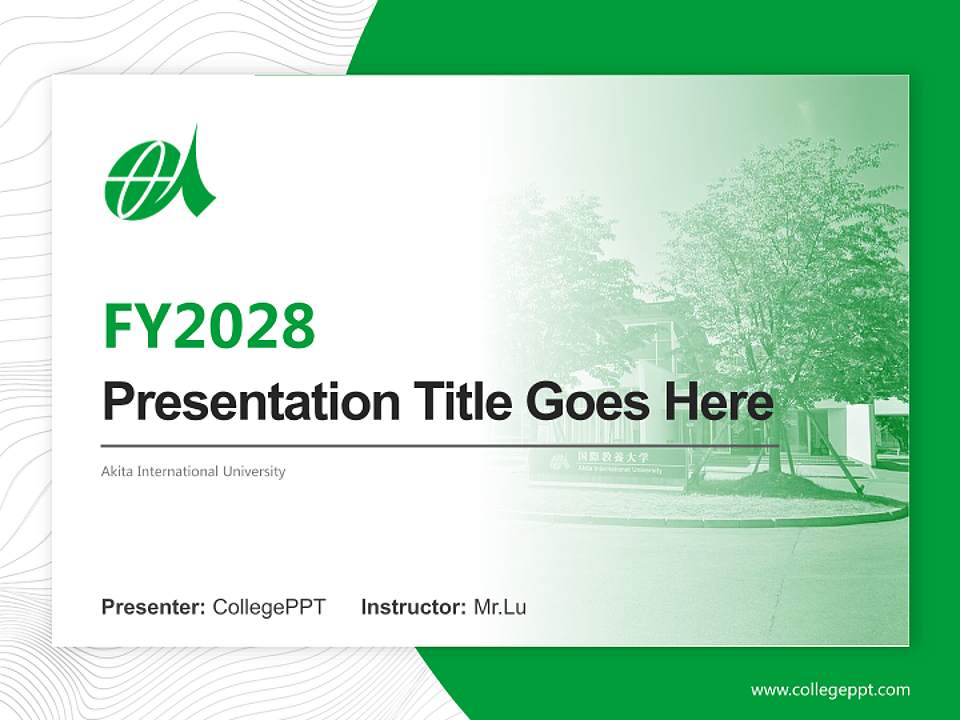 Akita International University Academic Presentation/Research Findings Report PPT Template4:3 ratio PPT effect preview image5