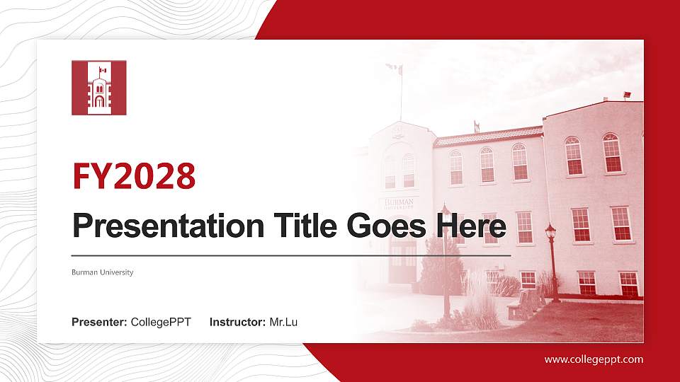Burman University Academic Presentation/Research Findings Report PPT Template16:9 ratio PPT effect preview image