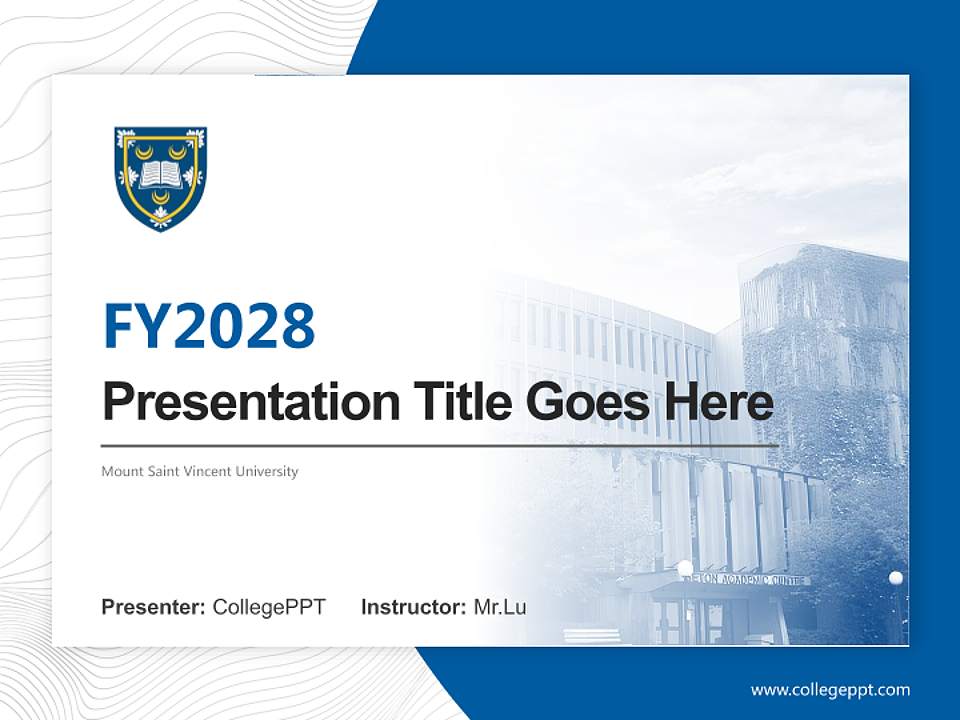 Mount Saint Vincent University Academic Presentation/Research Findings Report PPT Template4:3 ratio PPT effect preview image5