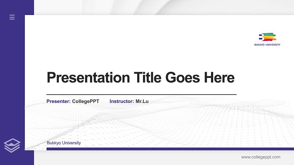 Bukkyo University Thesis Proposal/Graduation Defense PPT Template16:9 ratio PPT effect preview image