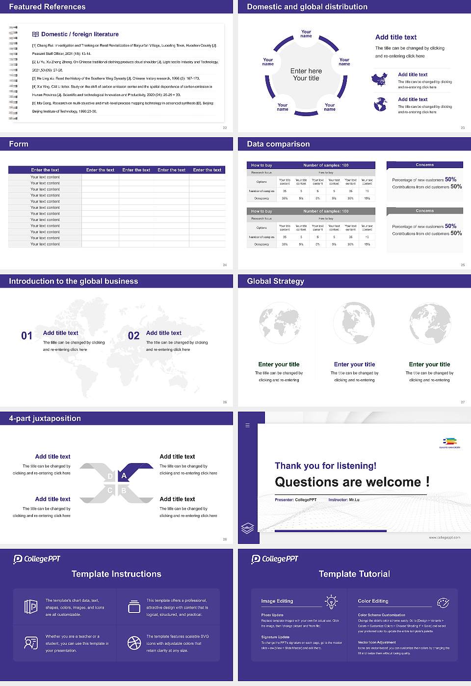 Bukkyo University Thesis Proposal/Graduation Defense PPT Template16:9 ratio PPT effect preview image4