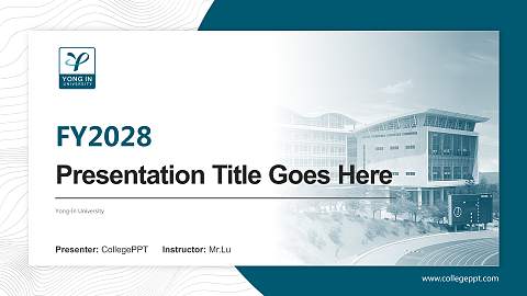 Yong-In University Academic Presentation/Research Findings Report PPT Template