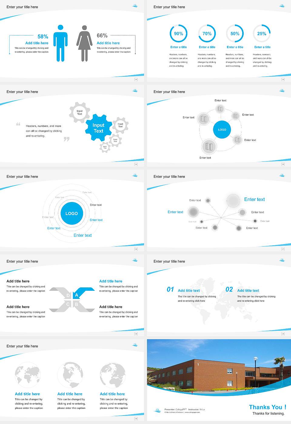 Chiba Institute of Science Course/Courseware Creation PPT Template16:9 ratio PPT effect preview image4