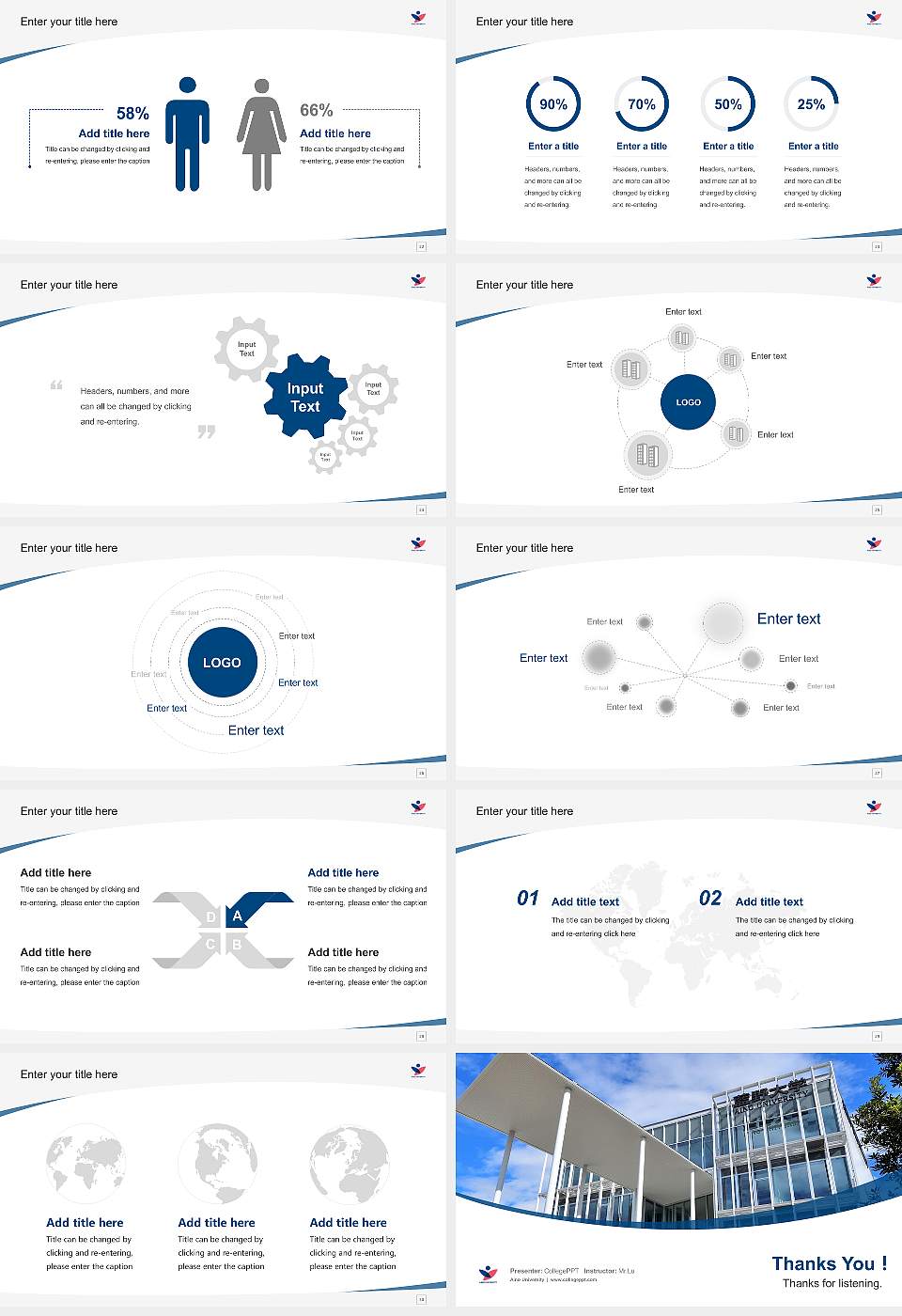 Aino University Course/Courseware Creation PPT Template16:9 ratio PPT effect preview image4