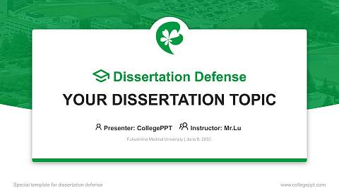 Fukushima Medical University Graduation Thesis Defense PPT Template