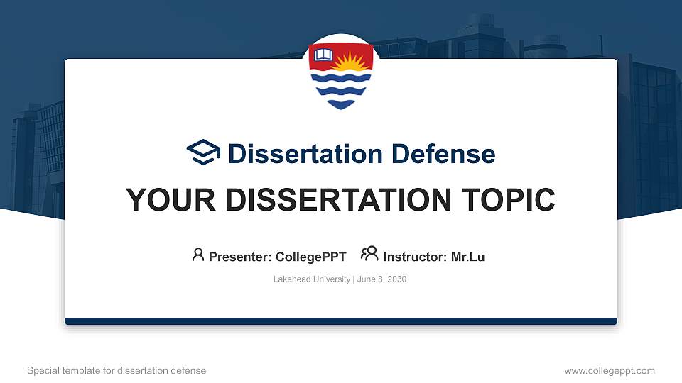 Lakehead University Graduation Thesis Defense PPT Template16:9 ratio PPT effect preview image