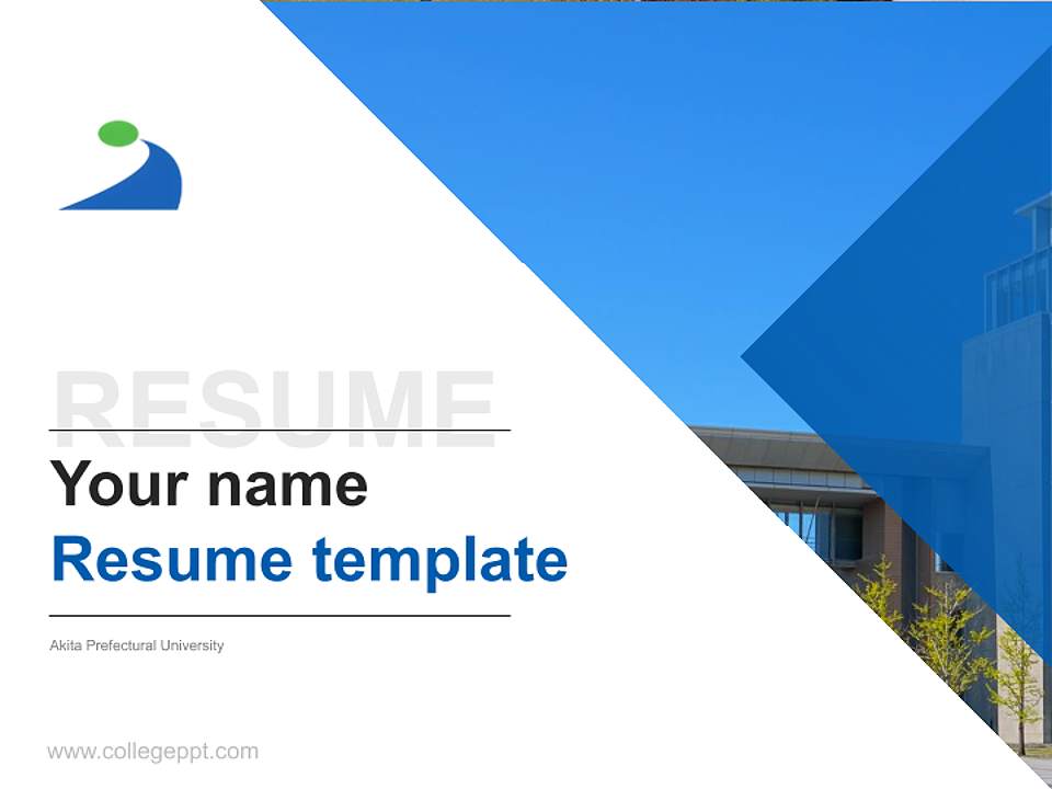 Akita Prefectural University Resume PPT Template4:3 ratio PPT effect preview image5
