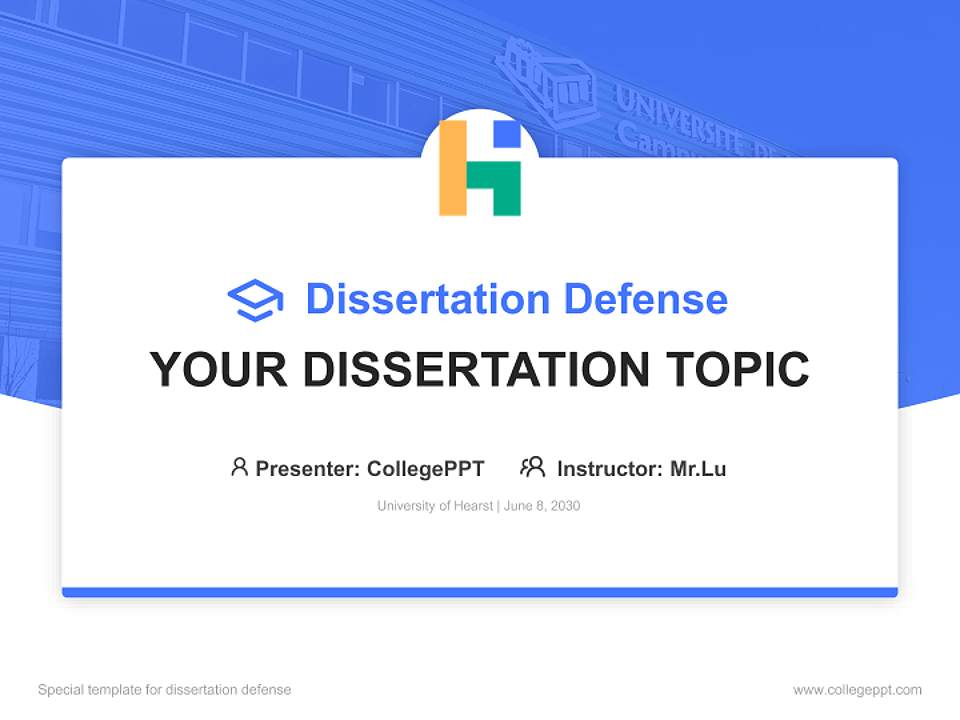 University of Hearst Graduation Thesis Defense PPT Template4:3 ratio PPT effect preview image7