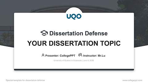 University of Quebec in Outaouais Graduation Thesis Defense PPT Template