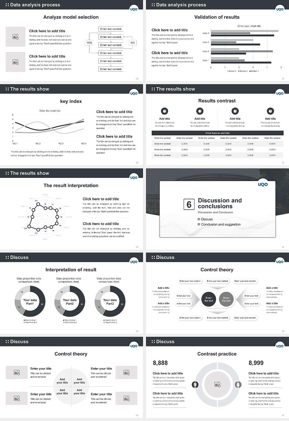 University of Quebec in Outaouais Graduation Thesis Defense PPT Template16:9 ratio PPT effect preview image5