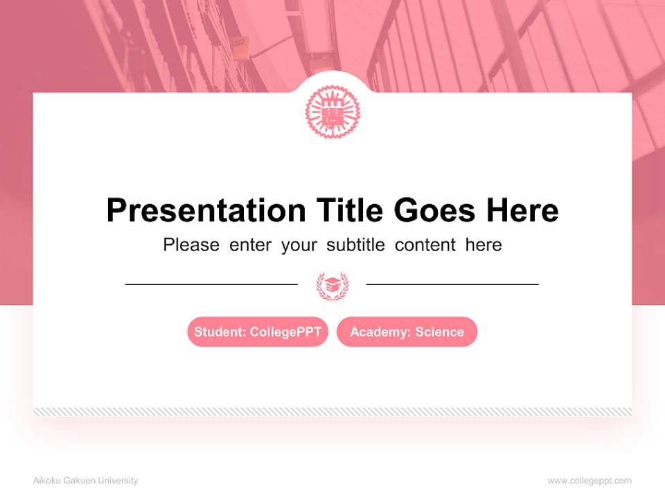Aikoku Gakuen University National Scholarship Defense PPT Template4:3 ratio PPT effect preview image4
