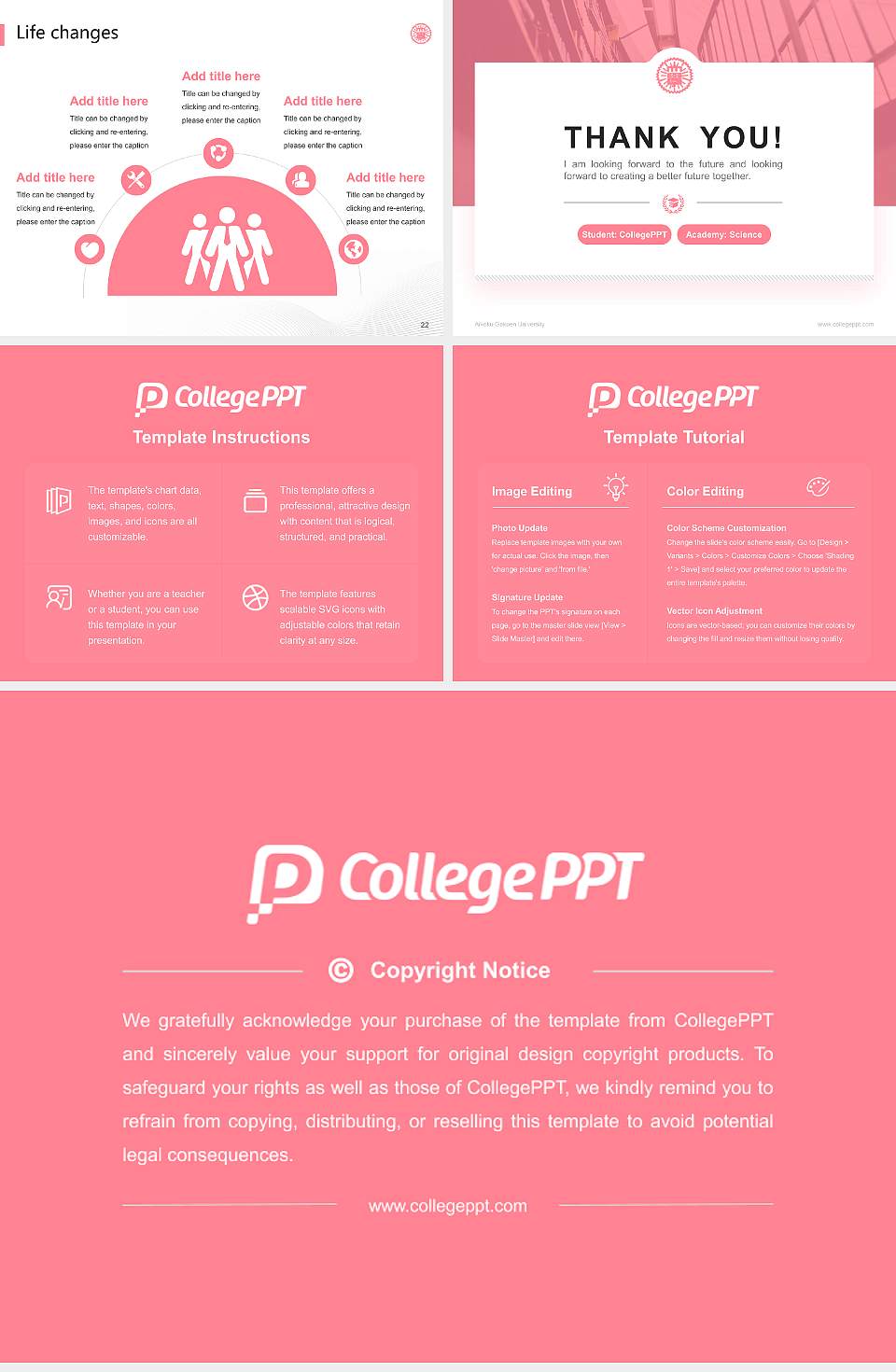 Aikoku Gakuen University National Scholarship Defense PPT Template4:3 ratio PPT effect preview image4