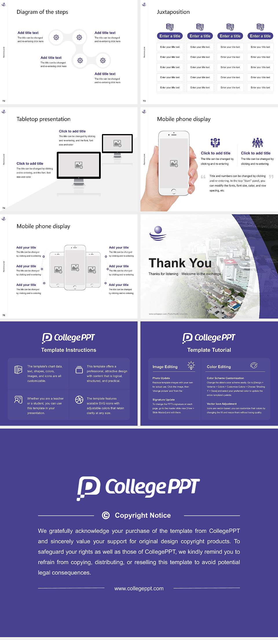 Fujita Health University Competition/Entrepreneurship Contest PPT Template4:3 ratio PPT effect preview image9
