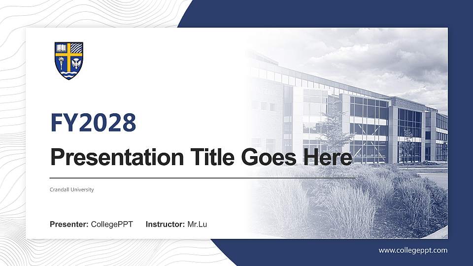 Crandall University Academic Presentation/Research Findings Report PPT Template16:9 ratio PPT effect preview image