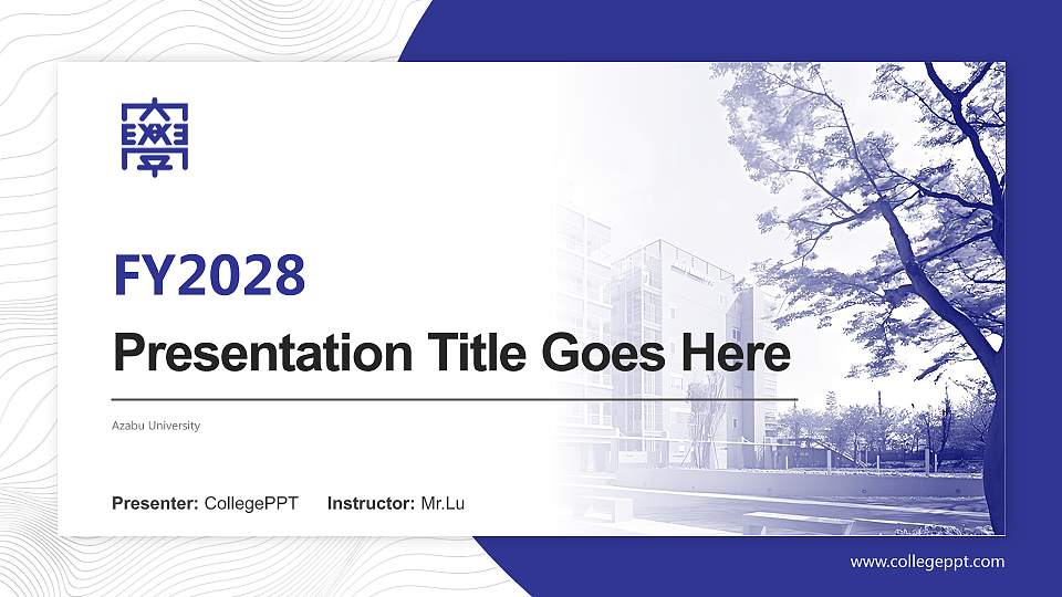 Azabu University Academic Presentation/Research Findings Report PPT Template16:9 ratio PPT effect preview image