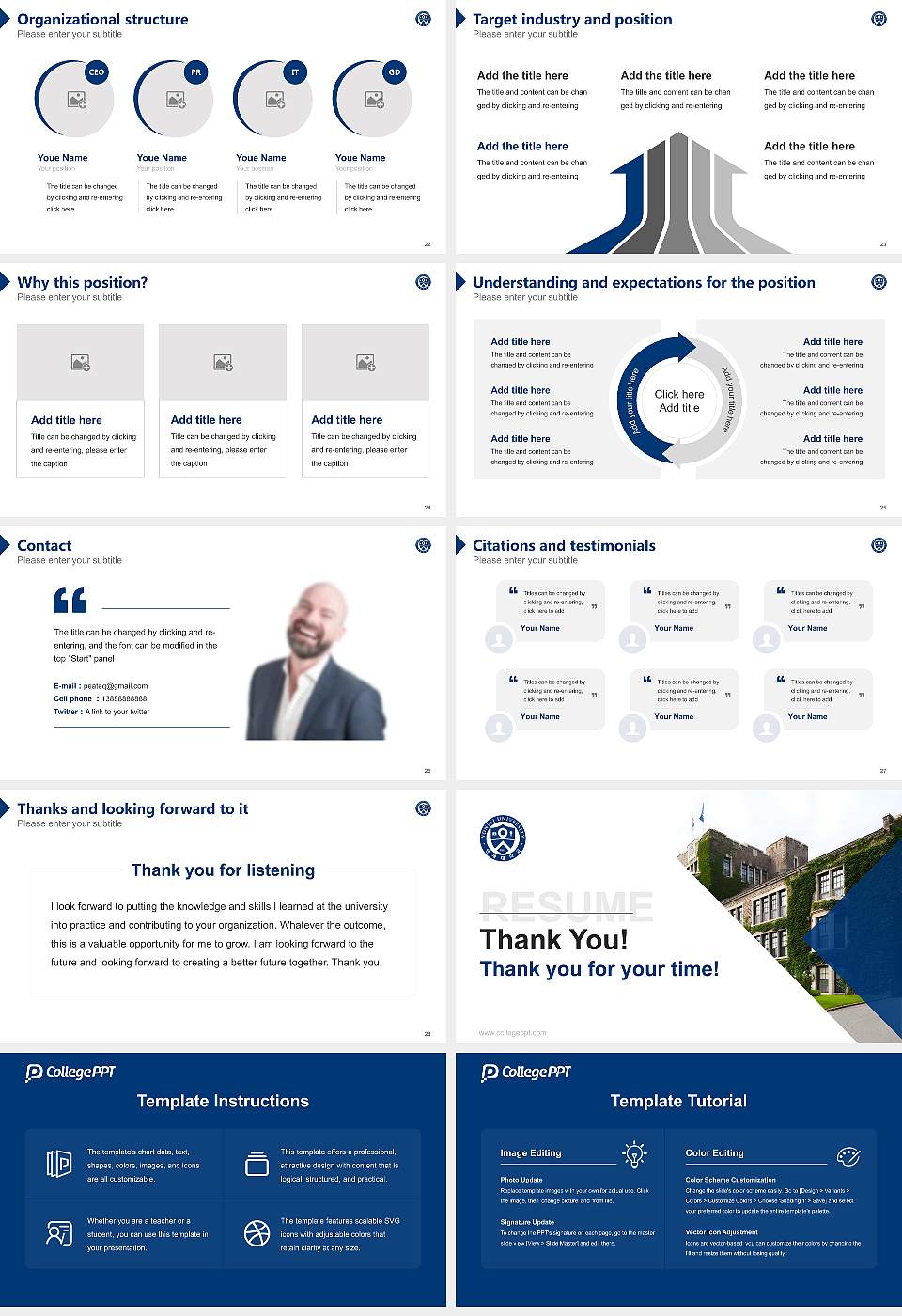 Yonsei University Resume PPT Template16:9 ratio PPT effect preview image4