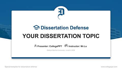 Dokkyo Medical University Graduation Thesis Defense PPT Template