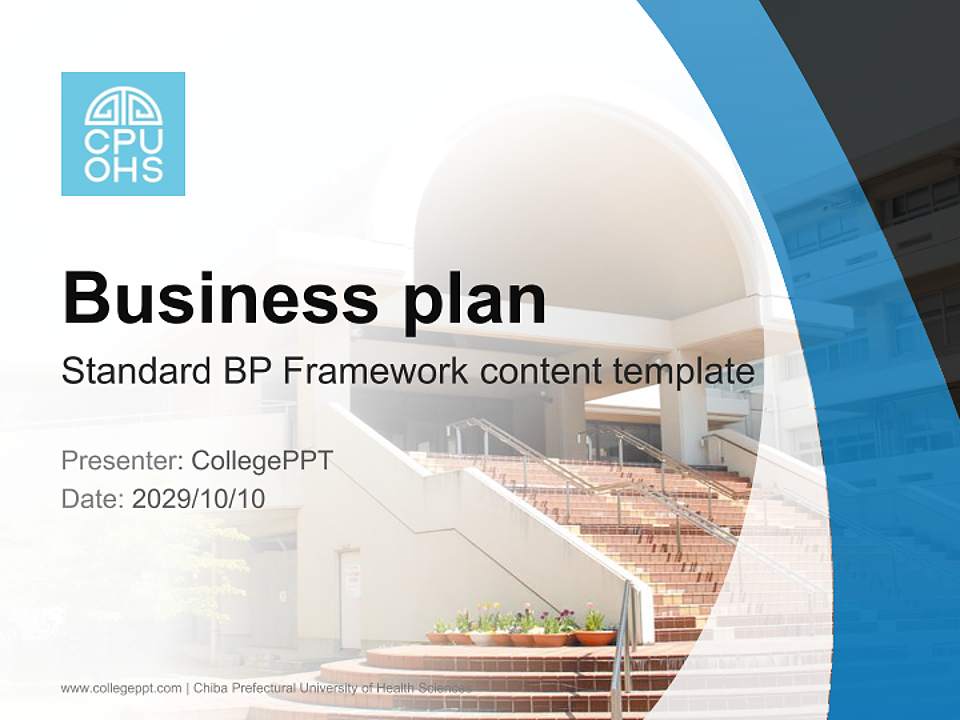 Chiba Prefectural University of Health Sciences Competition/Entrepreneurship Contest PPT Template4:3 ratio PPT effect preview image9