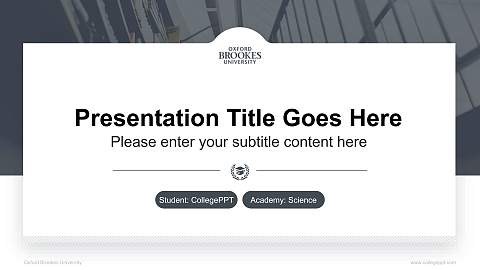 Oxford Brookes University National Scholarship Defense PPT Template