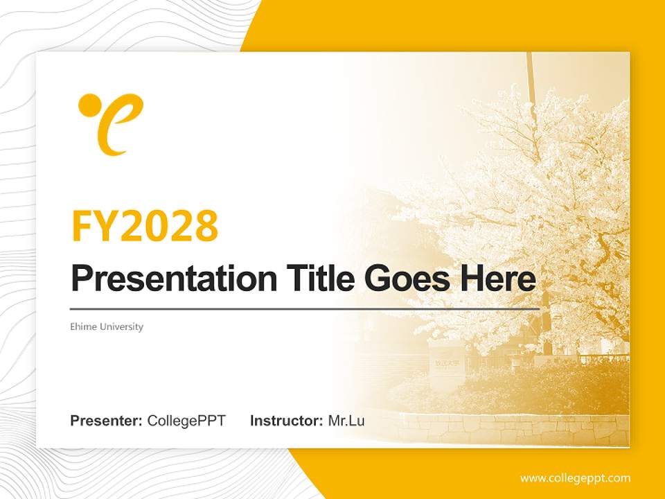 Ehime University Academic Presentation/Research Findings Report PPT Template4:3 ratio PPT effect preview image5