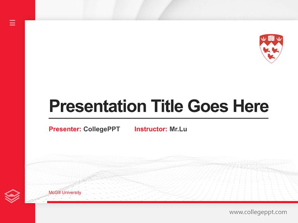 McGill University Thesis Proposal/Graduation Defense PPT Template4:3 ratio PPT effect preview image5