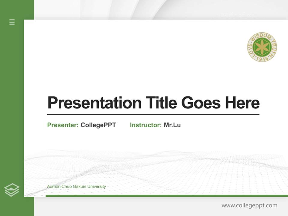 Aomori Chuo Gakuin University Thesis Proposal/Graduation Defense PPT Template4:3 ratio PPT effect preview image5